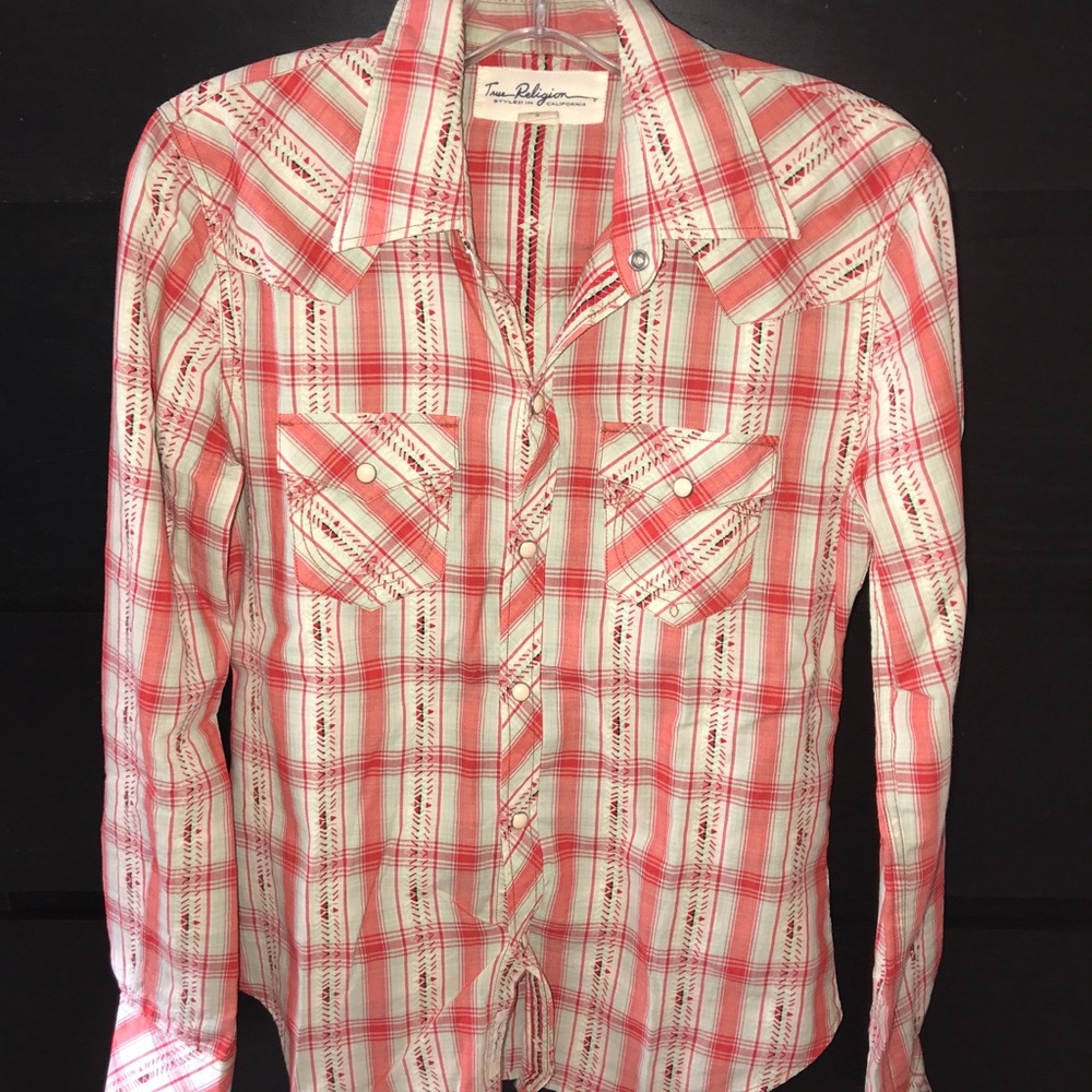 True religion pearl snap